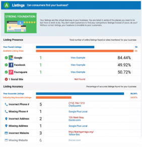 snapshot report social media management business listings search engine backlinks